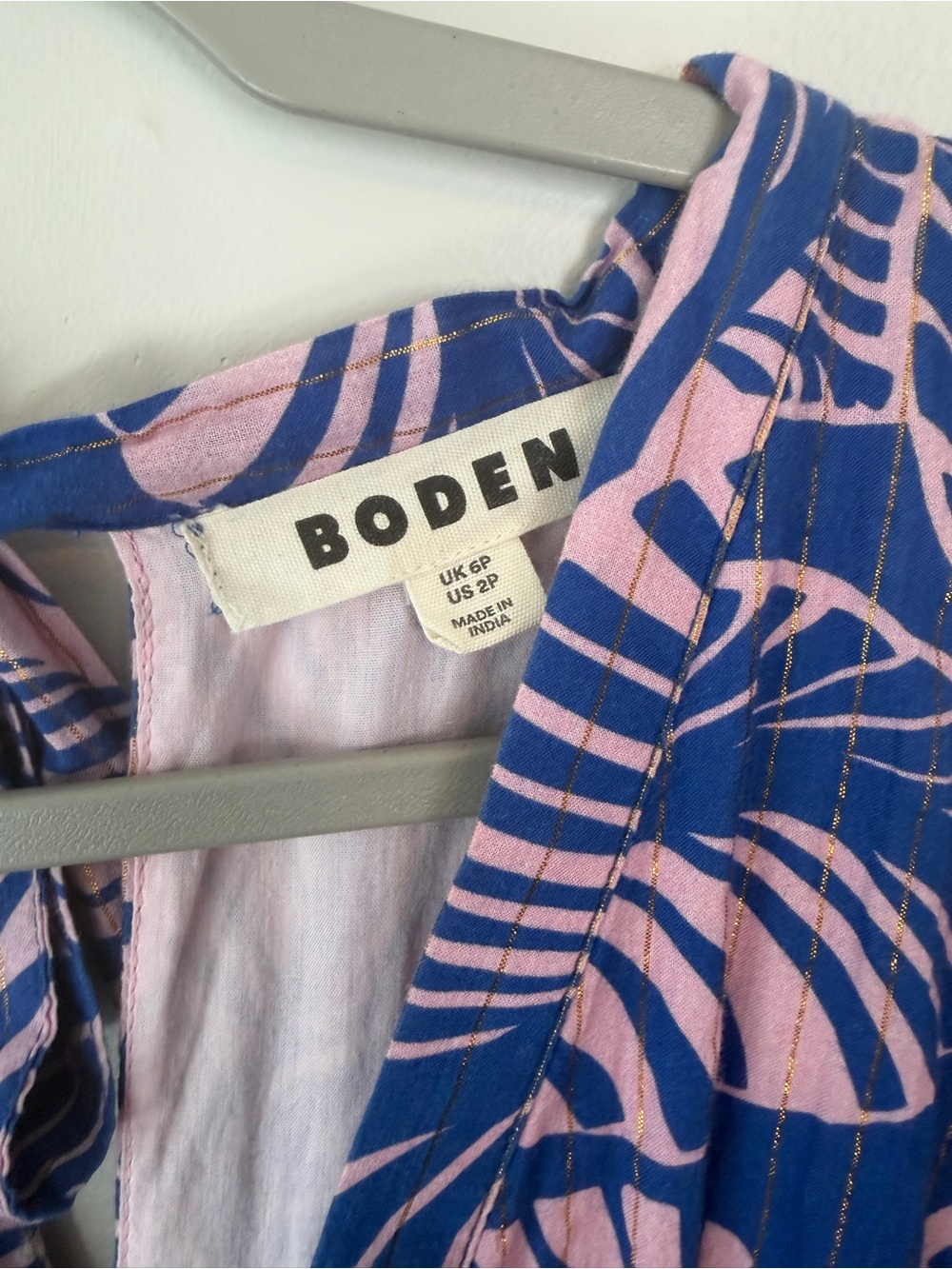 Boden Serena Cotton Tie Maxi Dress Multi Tropical Print Parrot - Picture 5 of 11